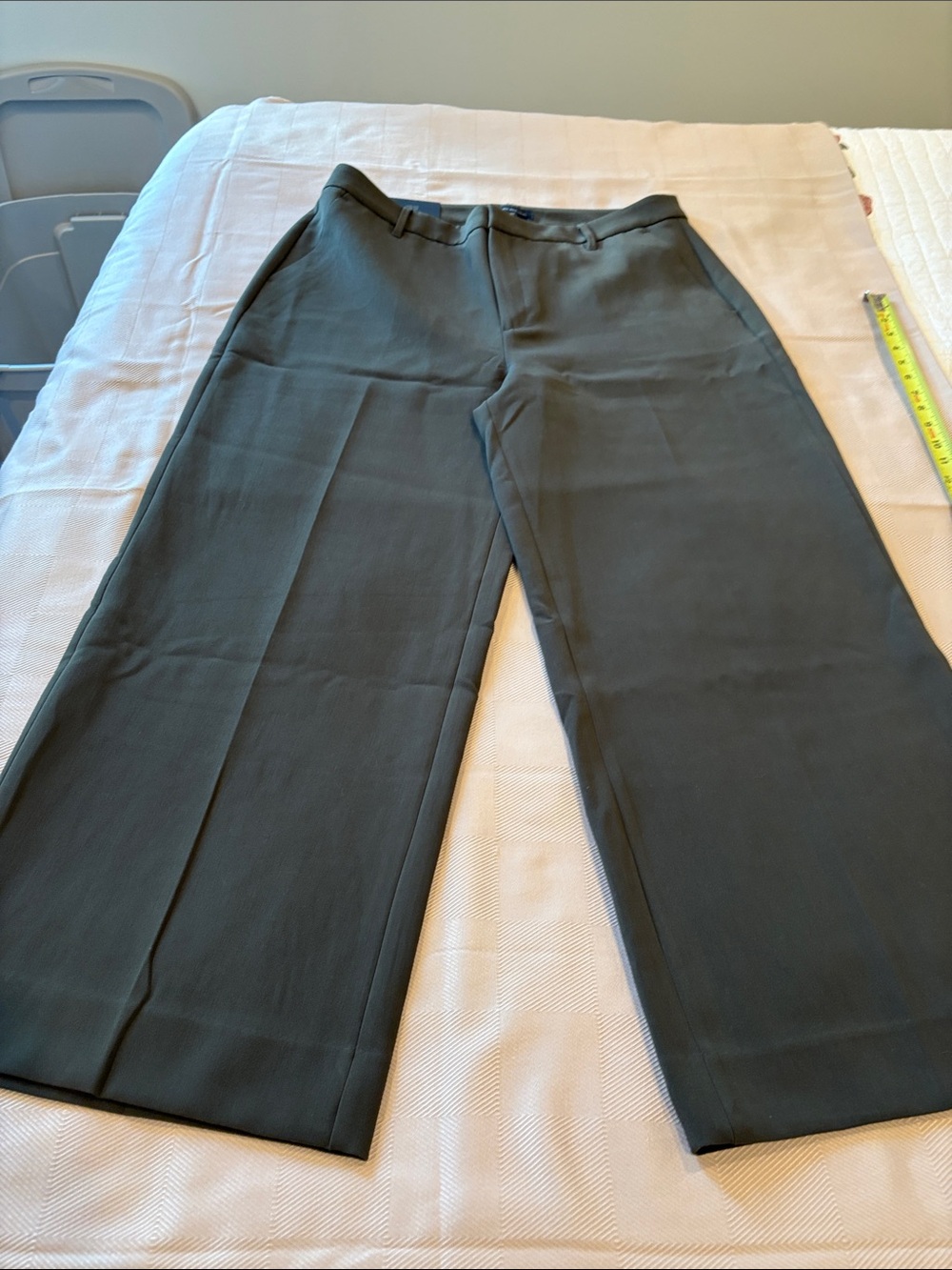 Banana Republic Women's Cropped Wide-Leg Pants in Olive Green